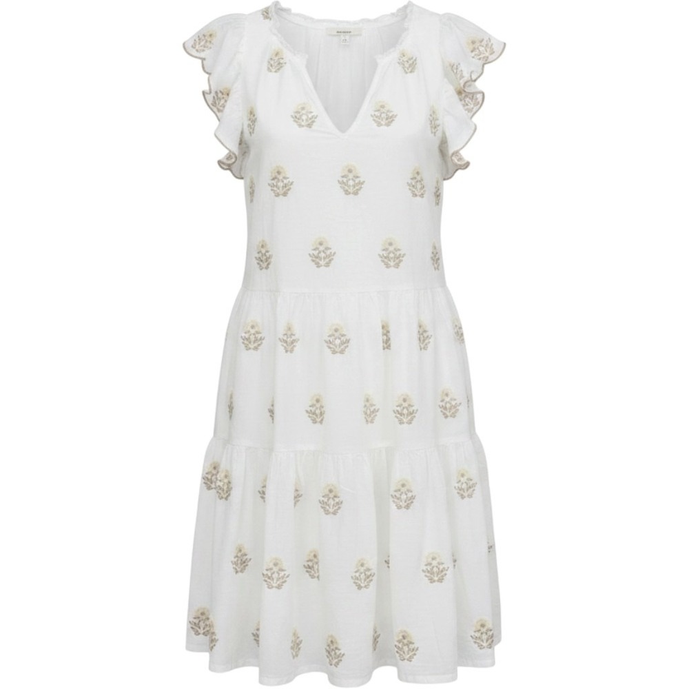 A Loves A Dress L White Embroidered Tiered Cottagecore Shabby Chic Feminine Boho